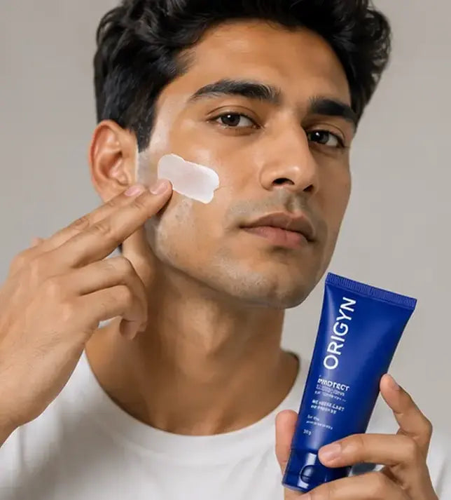 Applying ORIGYN PROTECT sunscreen